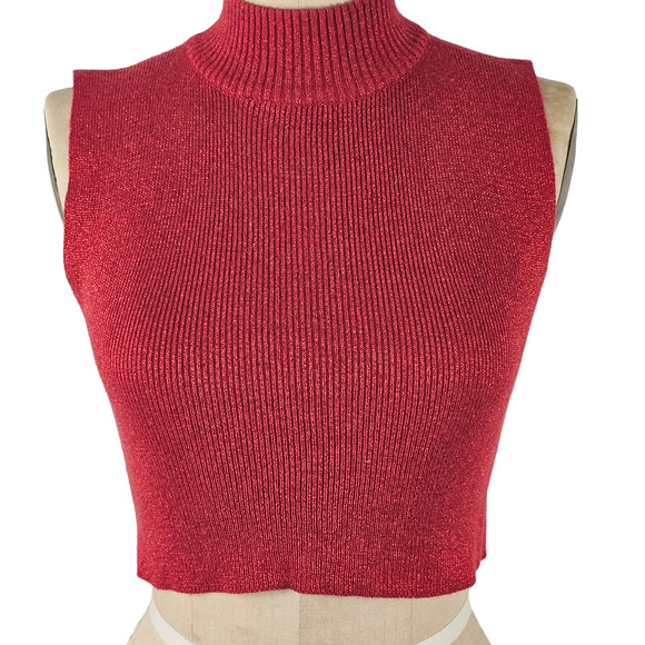 Lot of 2 mock turtleneck dickies modesty panels metallic gold red black one size - Picture 3 of 10